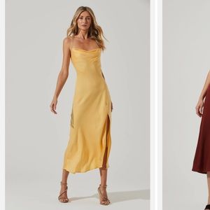Astr the label Gaia midi dress (yellow)